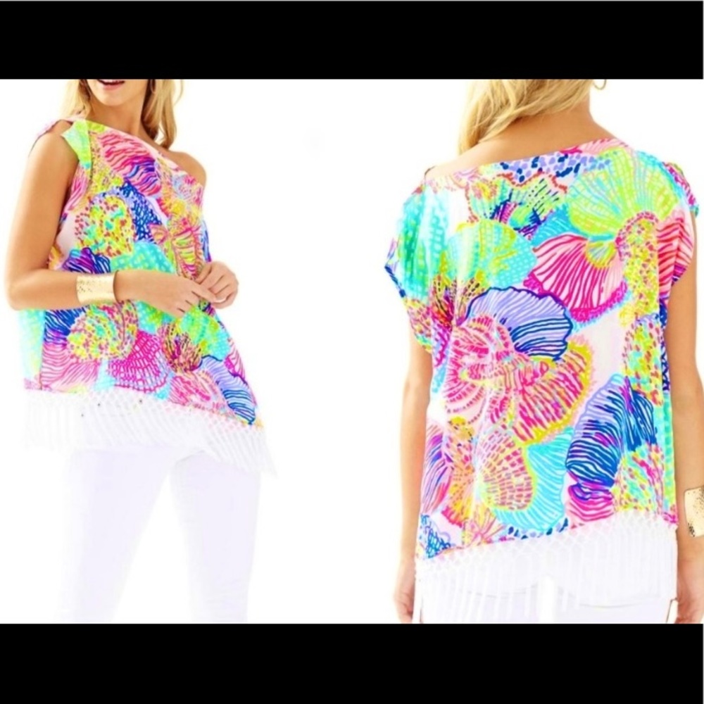 LIKE NEW Lilly Pulitzer Jasmine Caftan Multi Roar of the Seas size M/L